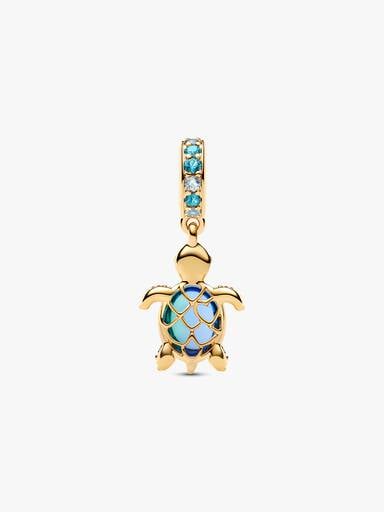 Sea Turtle Murano Glass Dangle Charm