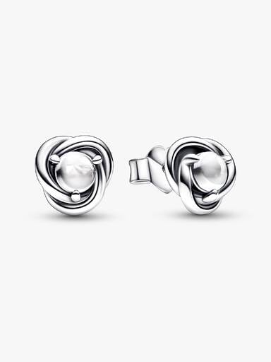 April Crystal Birthstone Eternity Circle Stud Earrings