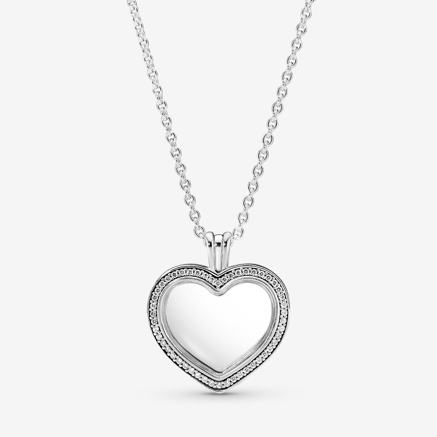 Pandora Lockets Sparkling Heart Necklace image number 0