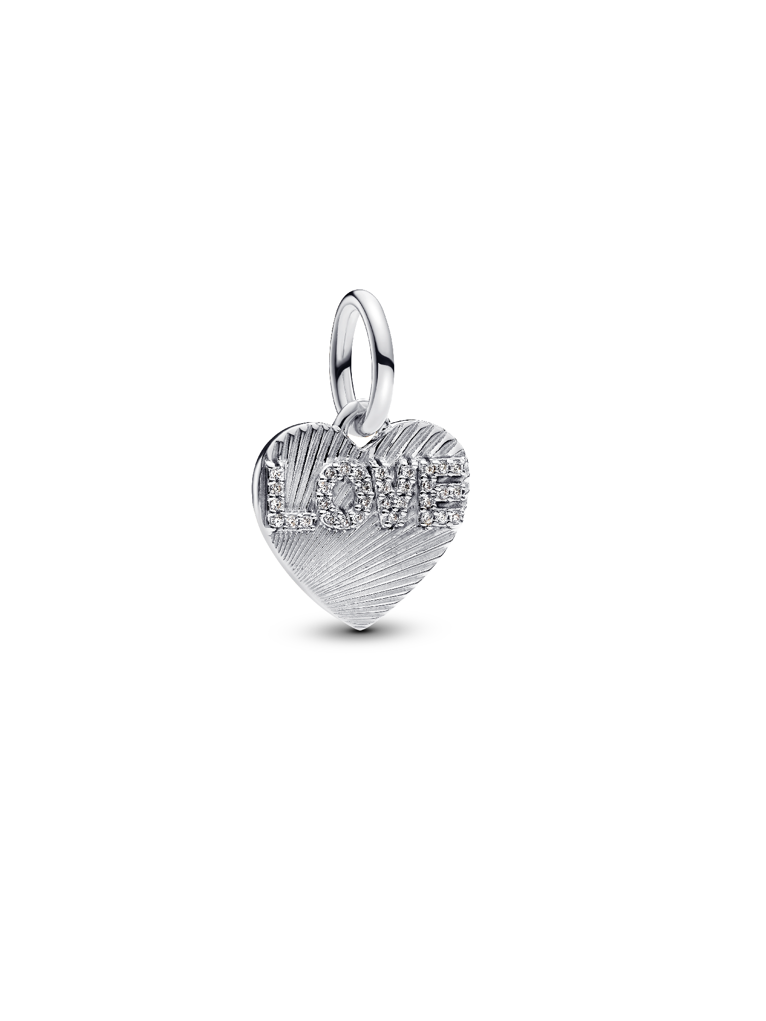 Engravable Love Heart Dangle Charm | Sterling silver | Pandora SG