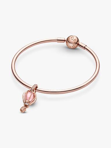 Sparkling Pink Hot Air Balloon Dangle Charm