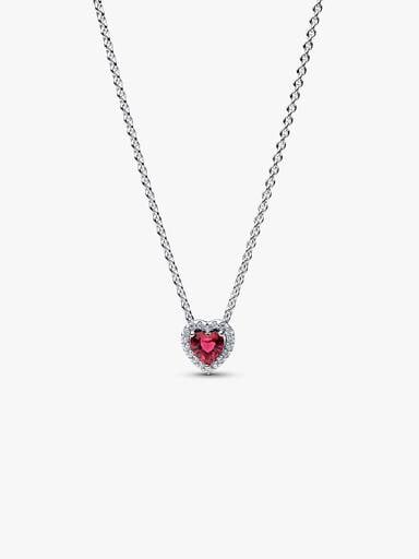 Elevated Red Heart Collier Necklace
