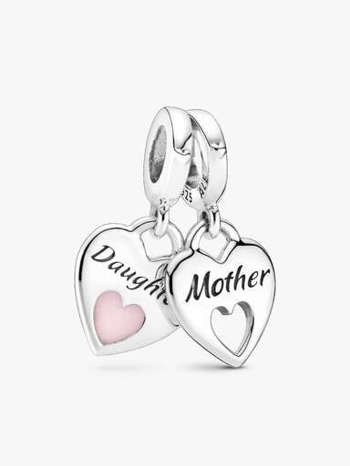 Double Heart Split Dangle Charm