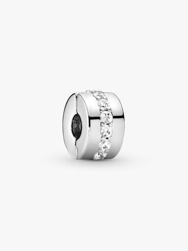 Clear Sparkling Row Clip Charm