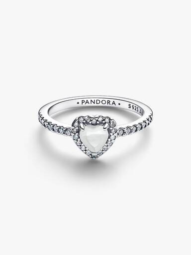 Elevated White Heart Ring