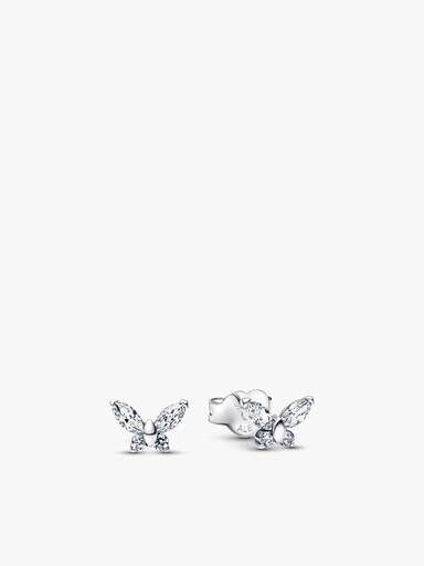 Sparkling Clear Butterfly Necklace and Earring Set