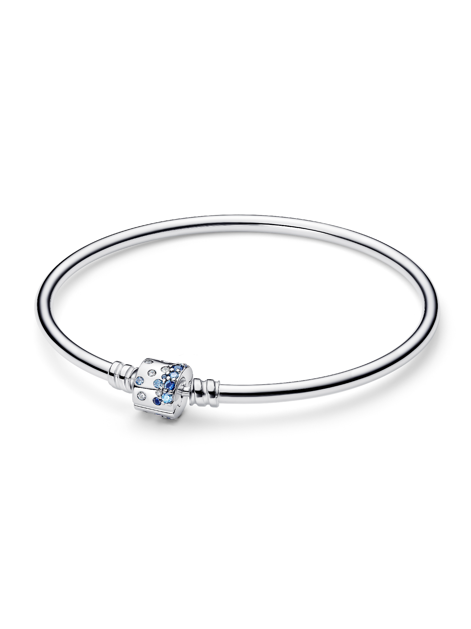 Sparkling Barrel Clasp Bangle | Sterling silver | Pandora SG
