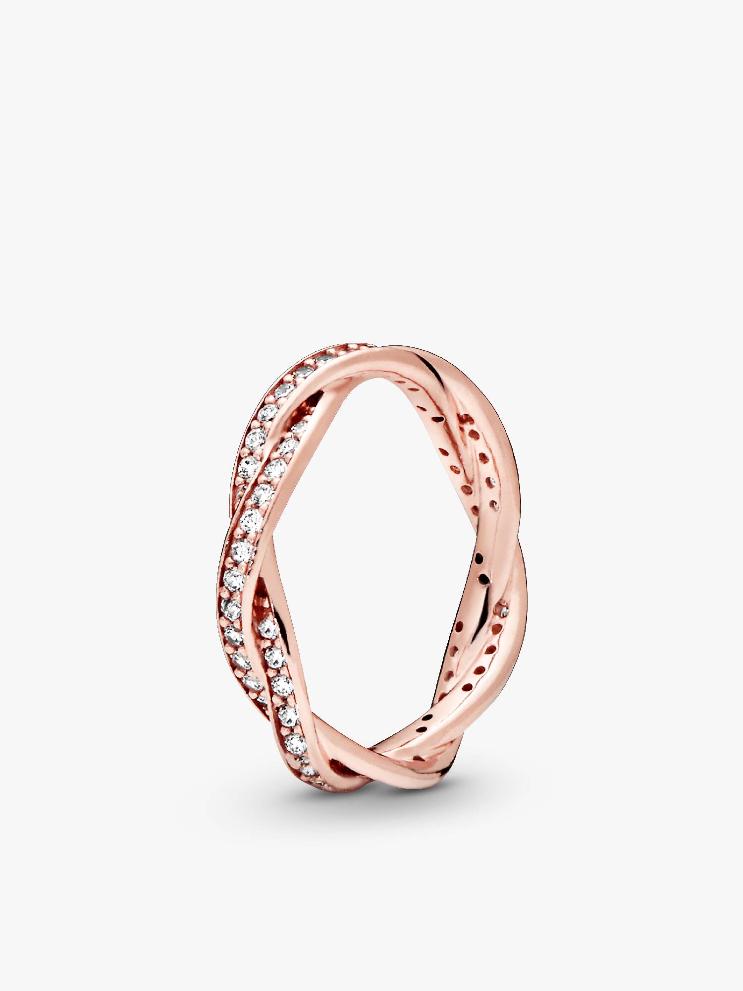 Pandora Rose Sparkling Twisted Lines Ring