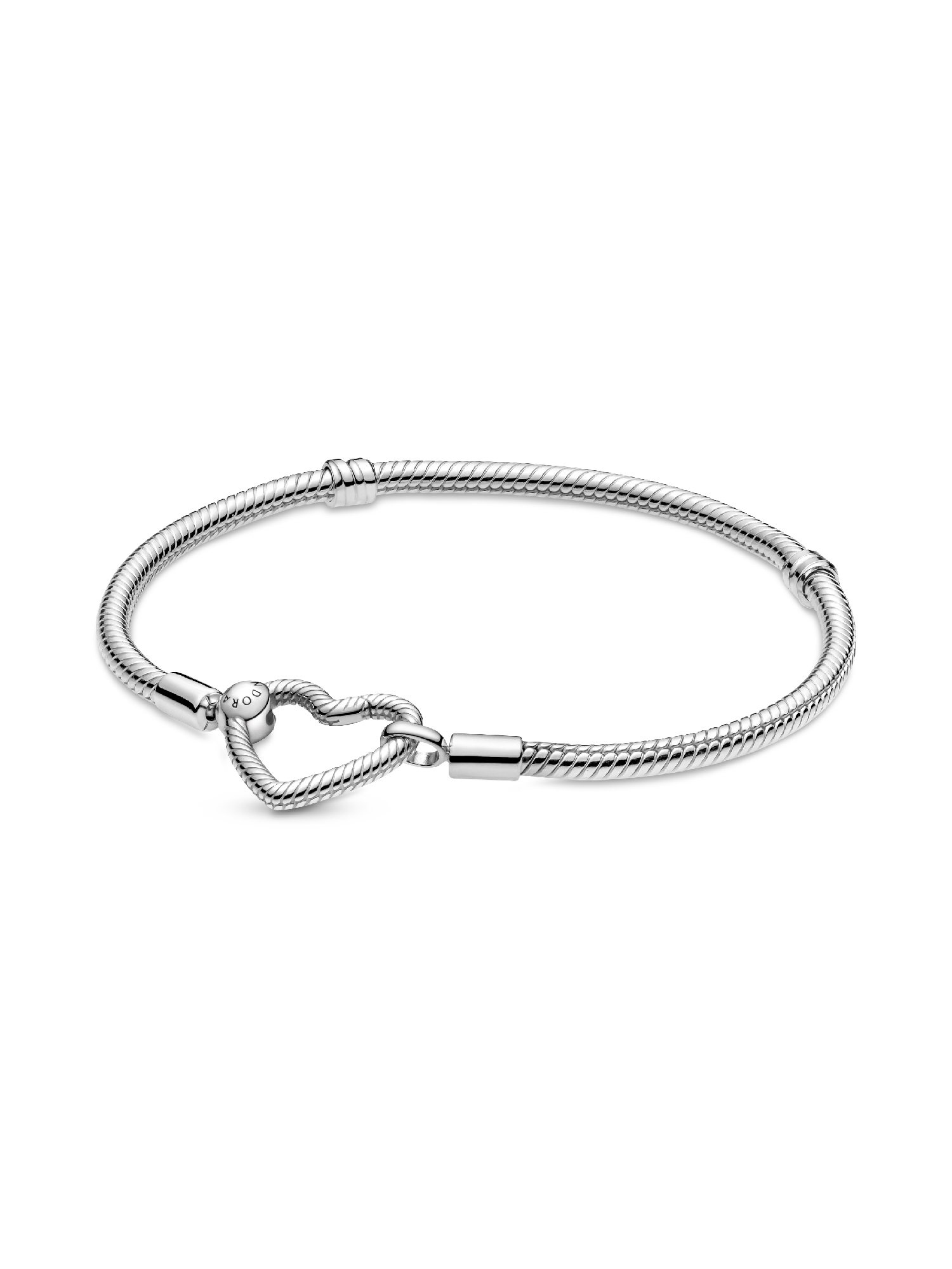 Heart Closure Snake Chain Bracelet | Sterling silver | Pandora SG
