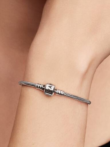 Pandora Moments Barrel Clasp Snake Chain Bracelet