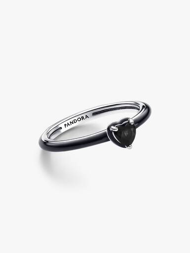 Black Chakra Heart Ring