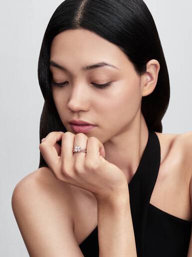 Sparkling Lucky Clover Splittable Ring