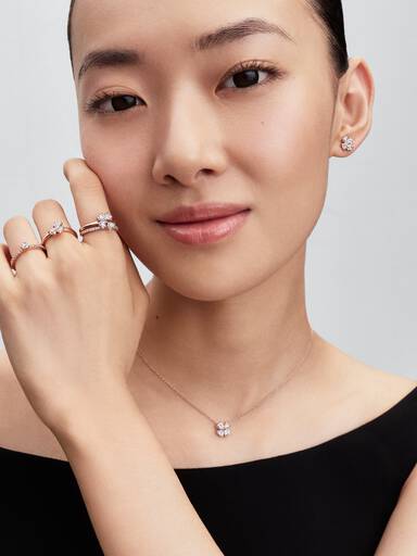 Sparkling Lucky Clover Splittable Ring