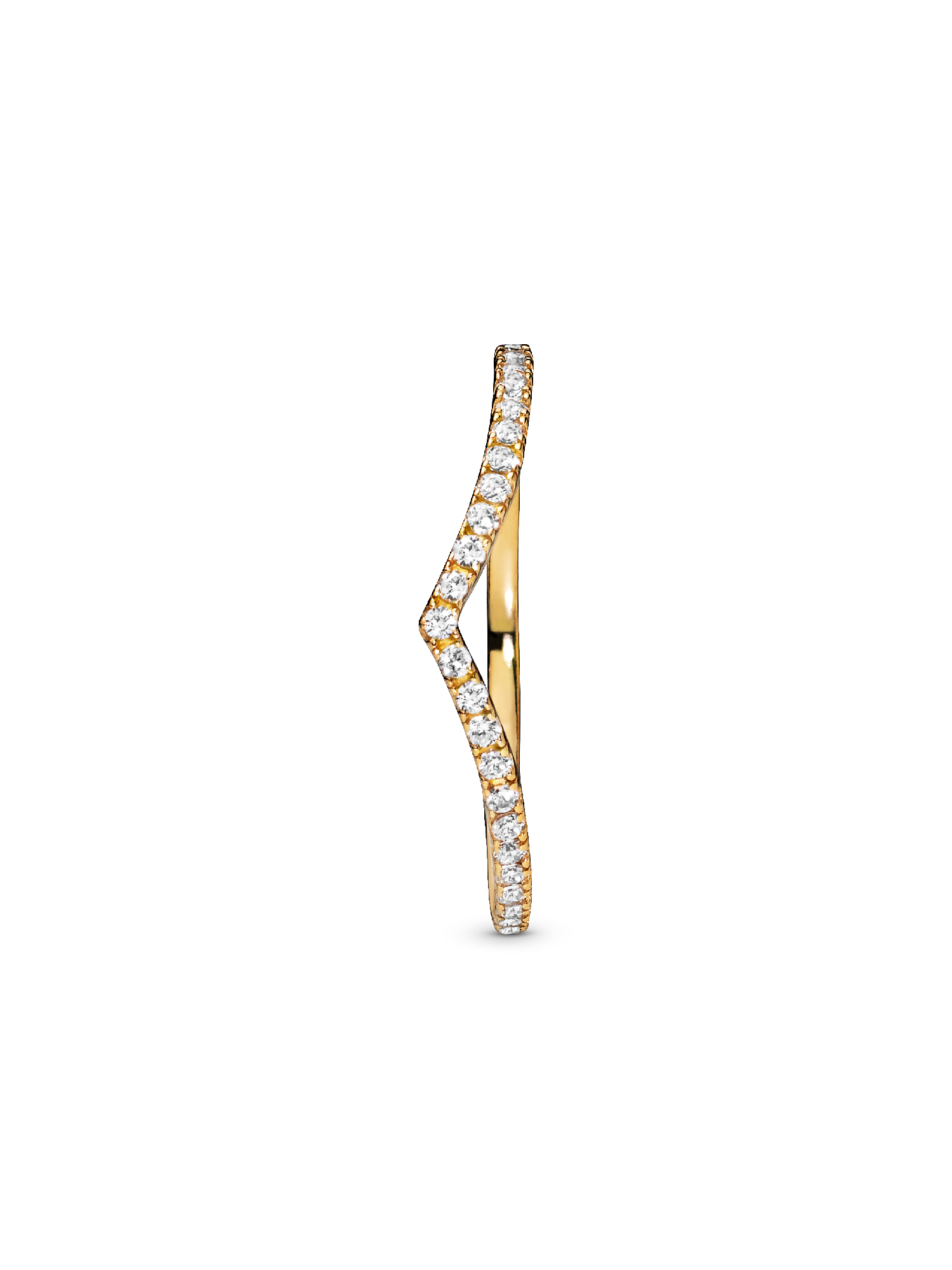 美品♪ PANDORA 14K Sparkling Wishbone Ring Sparkling Wishbone Ring | Gold plated | Pandora SG