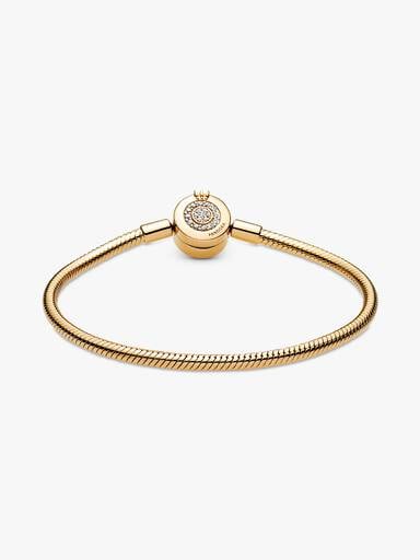 Sparkling Crown O Snake Chain Bracelet