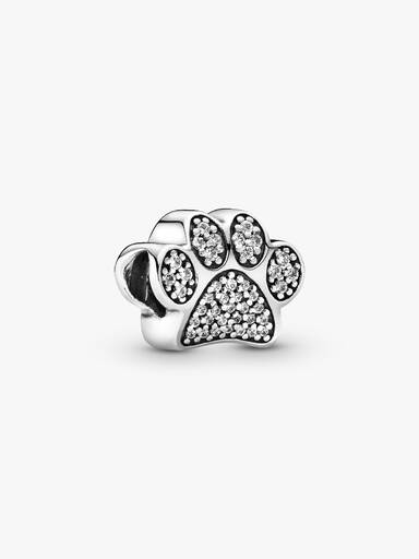 Sparkling Paw Print Charm