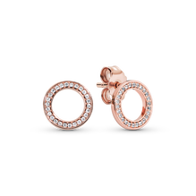 Sparkling Circle Stud Earrings