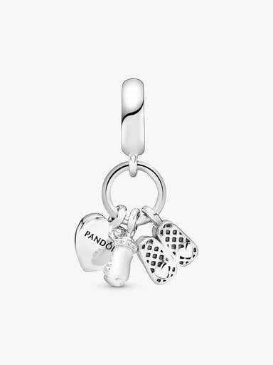 Baby Bottle & Shoes Dangle Charm