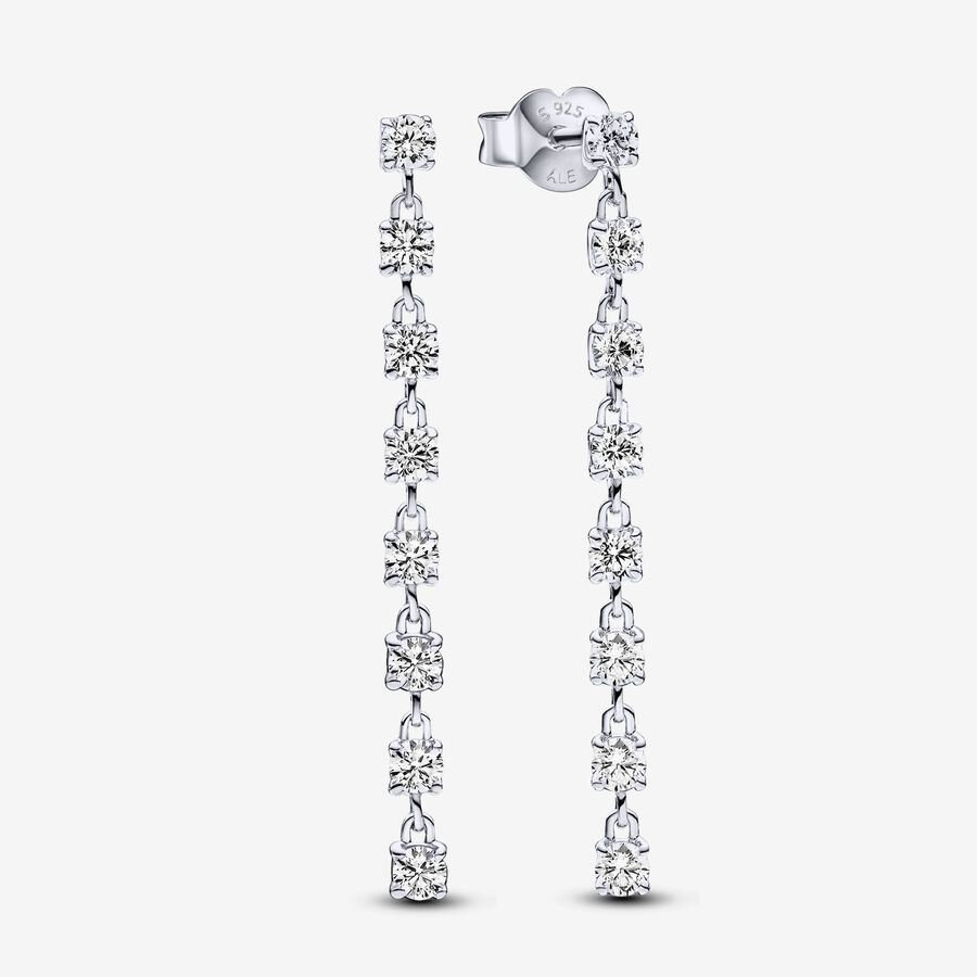 Sparkling Eight Stones Drop Earrings image number 0