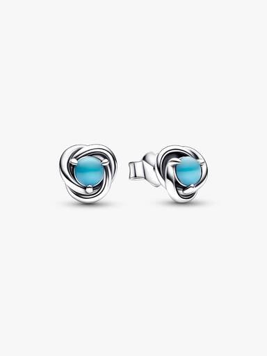 December Crystal Birthstone Eternity Circle Stud Earrings