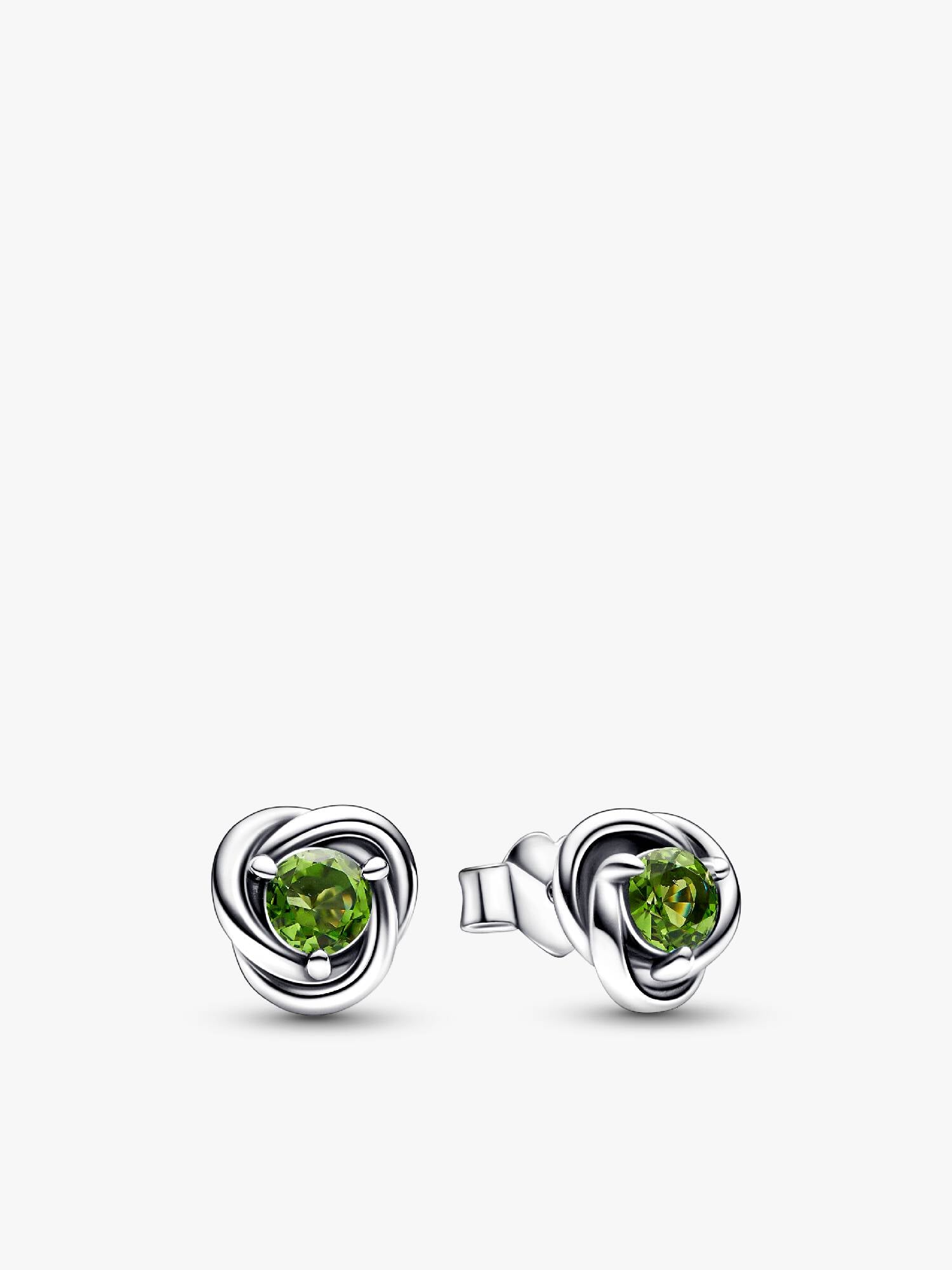 August Crystal Birthstone Eternity Circle Stud Earrings
