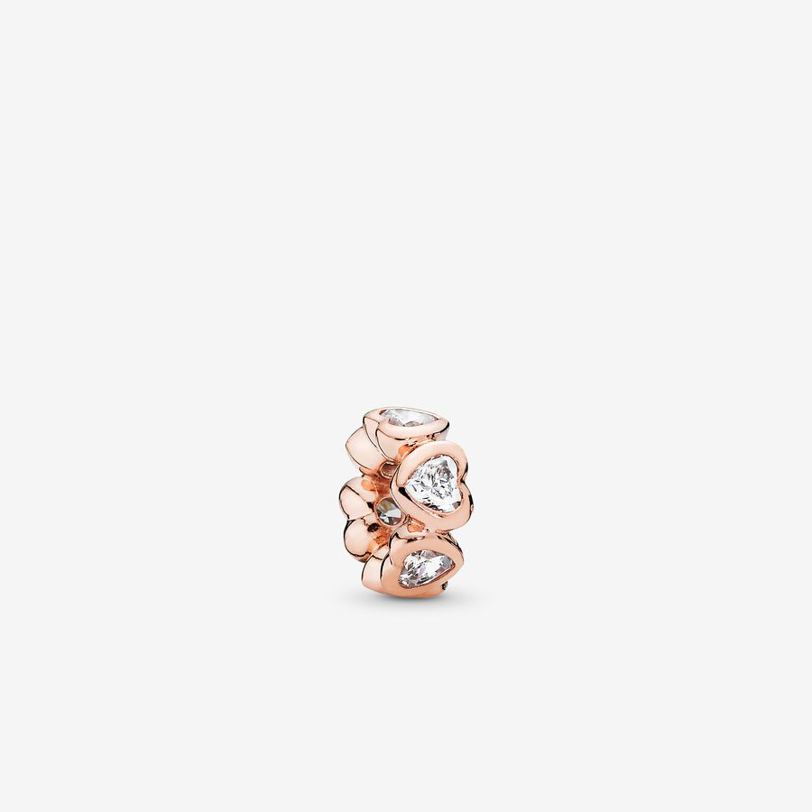 Heart PANDORA Rose spacer with cubic zirconia image number 0