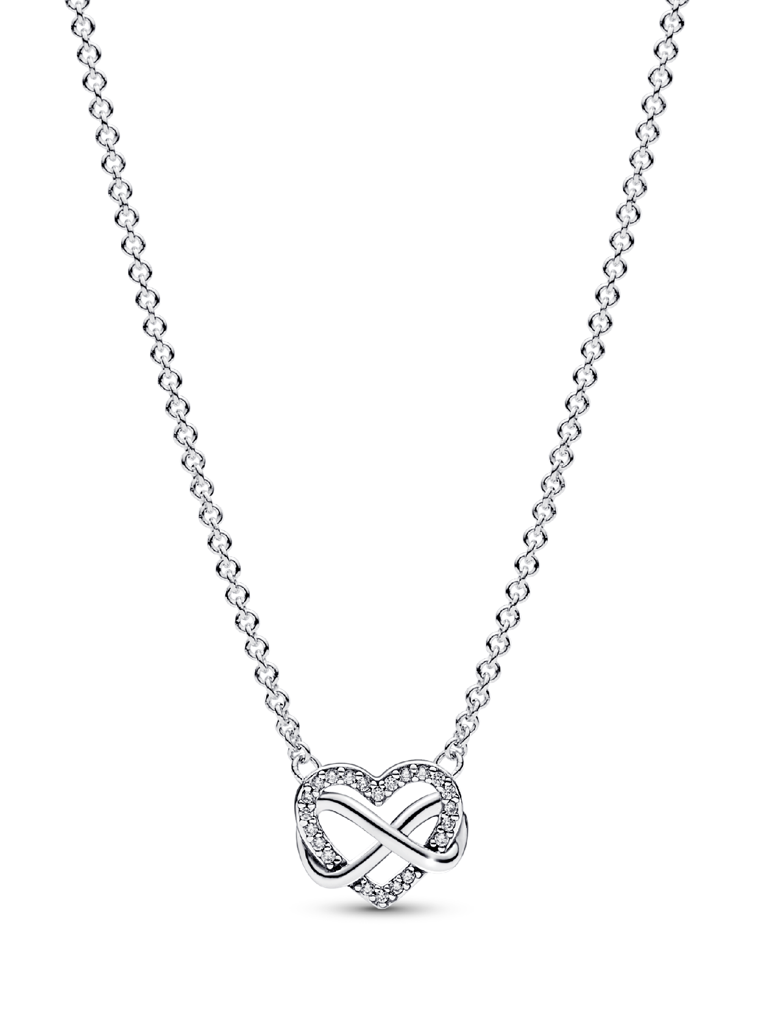 Sparkling Infinity Heart Collier Necklace | Sterling silver