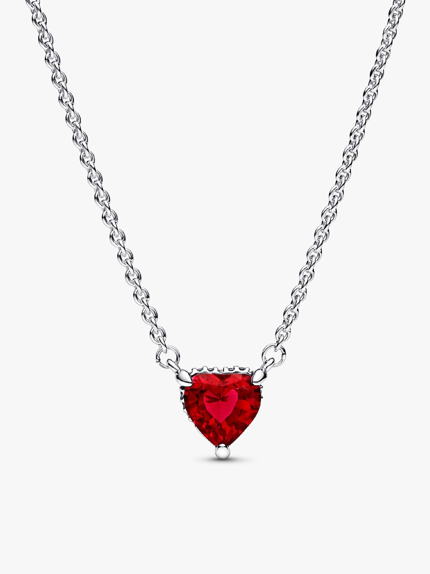 Sparkling Heart Halo Pendant Collier Necklace