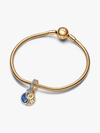 Two-tone Splittable Sun & Moon Dangle Charm