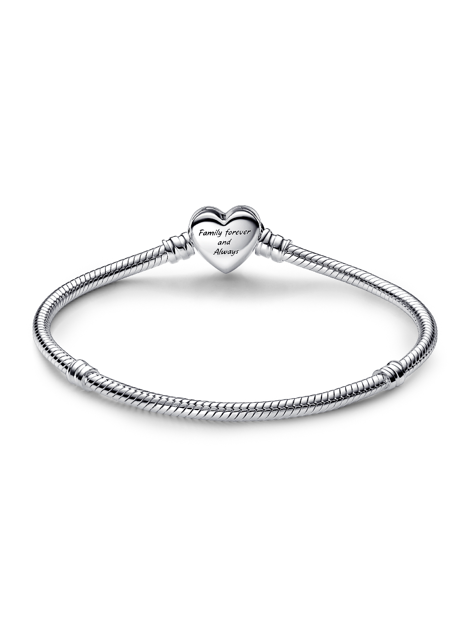 Sparkling Infinity Heart Clasp Snake Chain Bracelet | Sterling