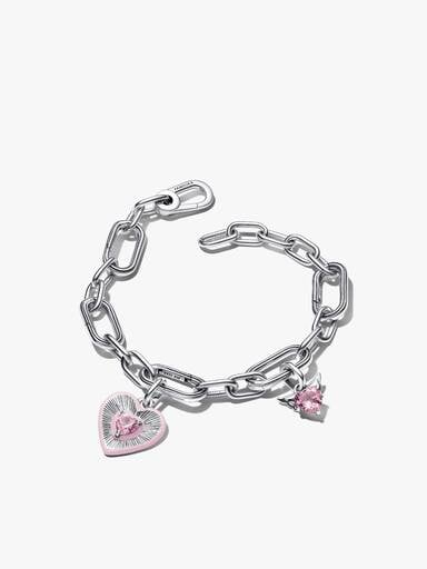 Pink Heart Bracelet Set