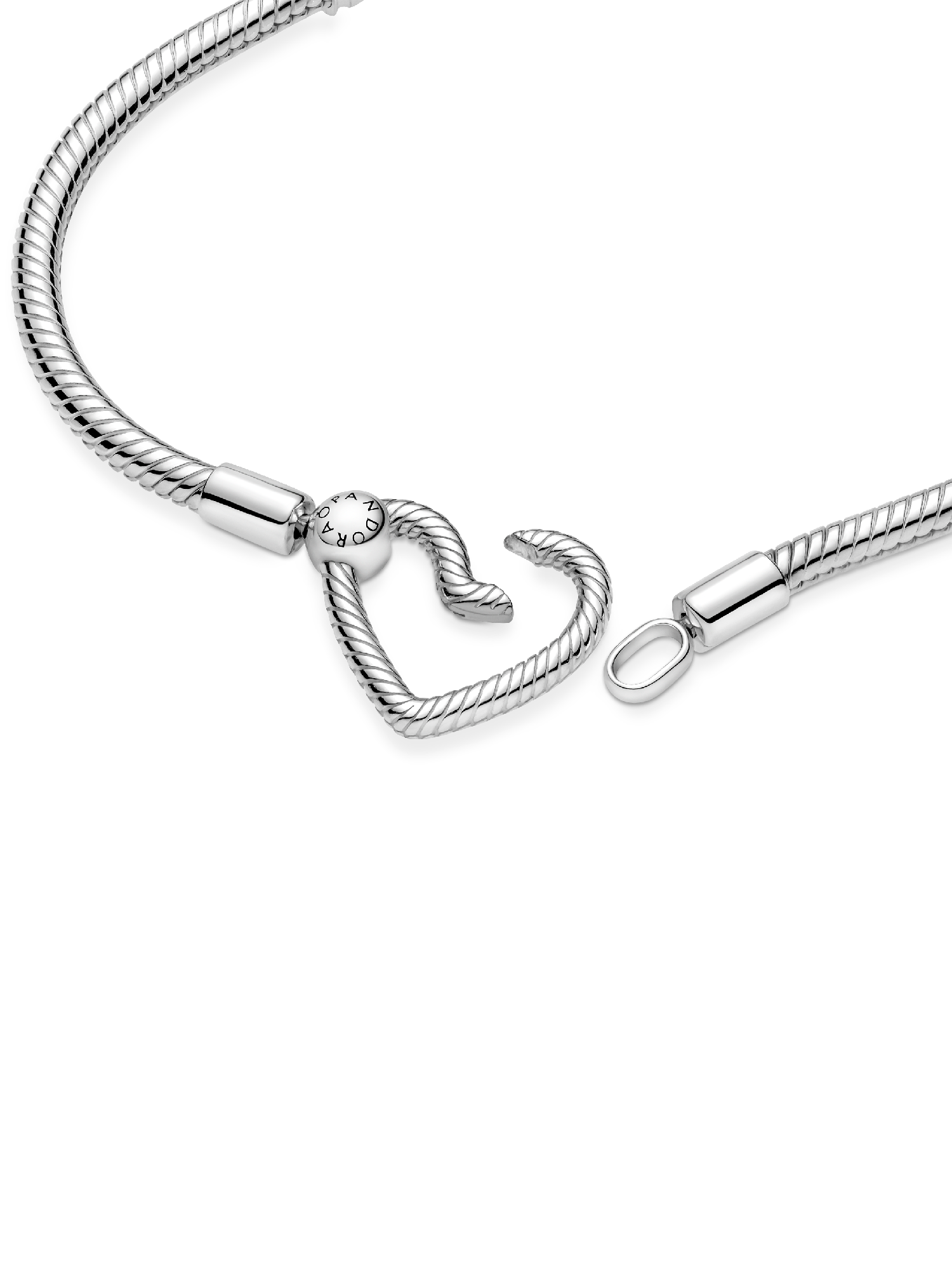 Heart Closure Snake Chain Bracelet | Sterling silver | Pandora SG