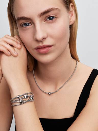 Pandora Moments Heart Clasp Snake Chain Bracelet