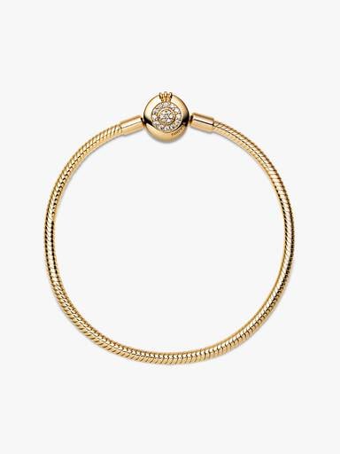 Sparkling Crown O Snake Chain Bracelet