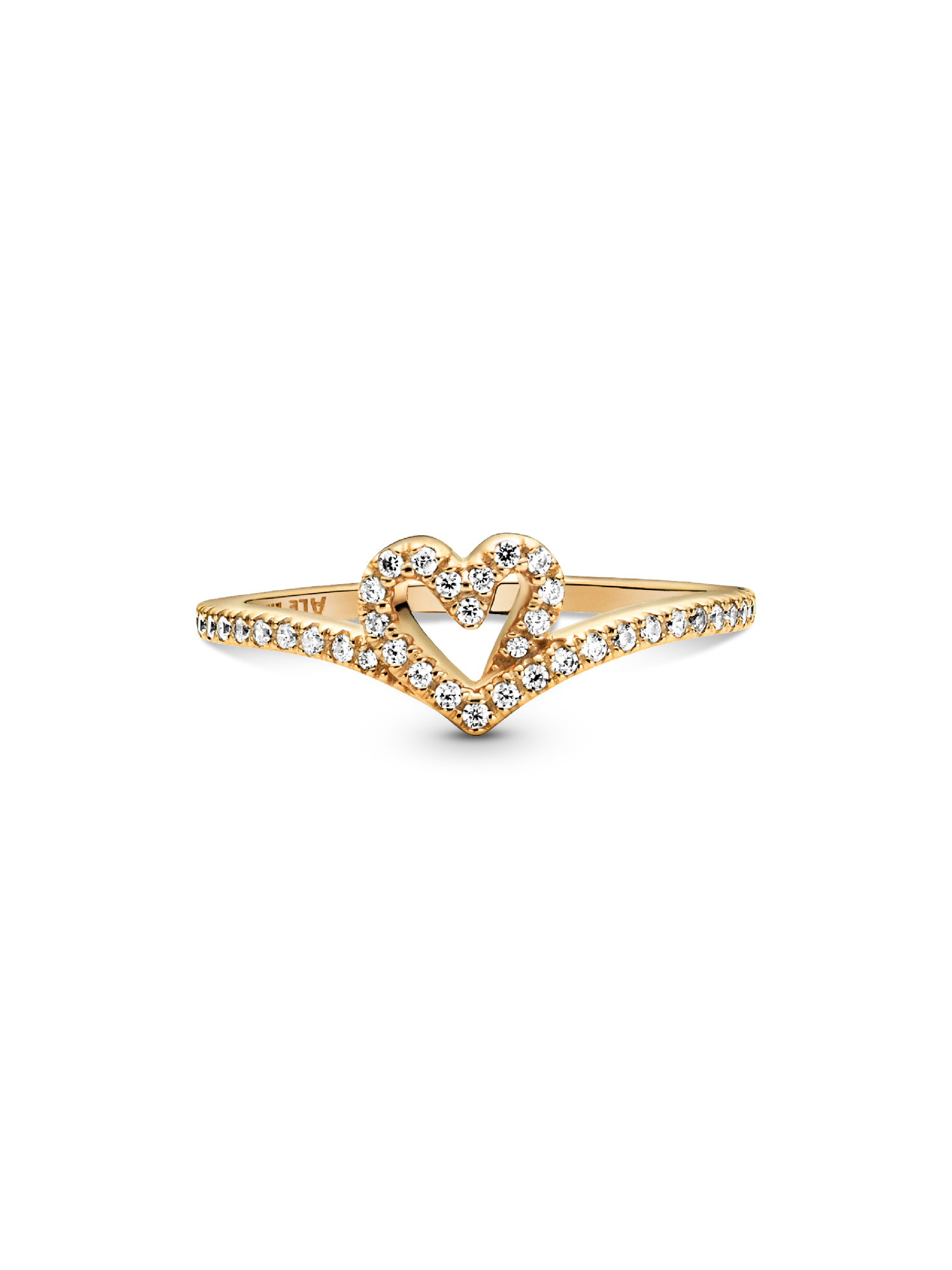 Wish Sparkling Heart Ring | Gold plated | Pandora SG