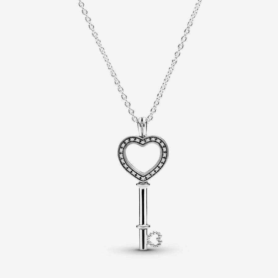Pandora Lockets Heart Key Necklace image number 0