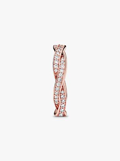Pandora Rose Sparkling Twisted Lines Ring