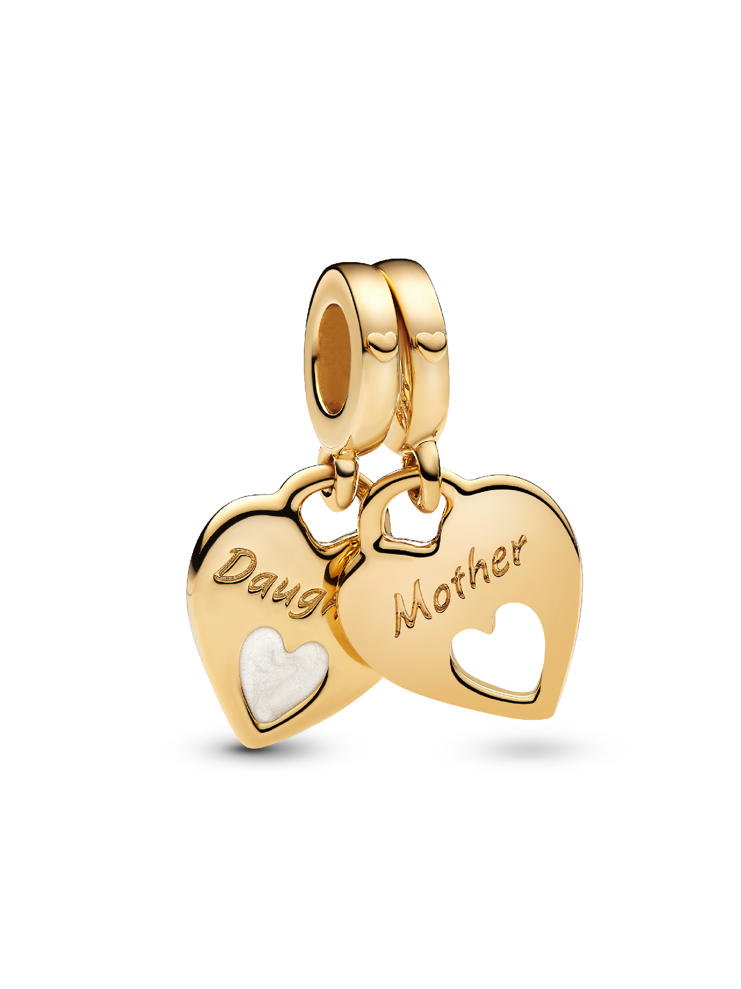 Double Heart Split Dangle Charm