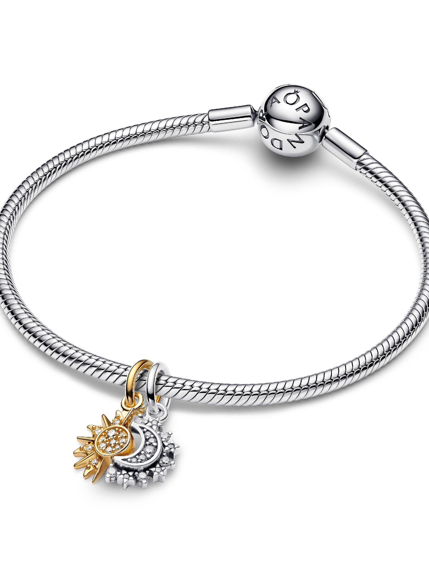 Splittable Sun & Moon Dangle Charm | Two-tone | Pandora SG