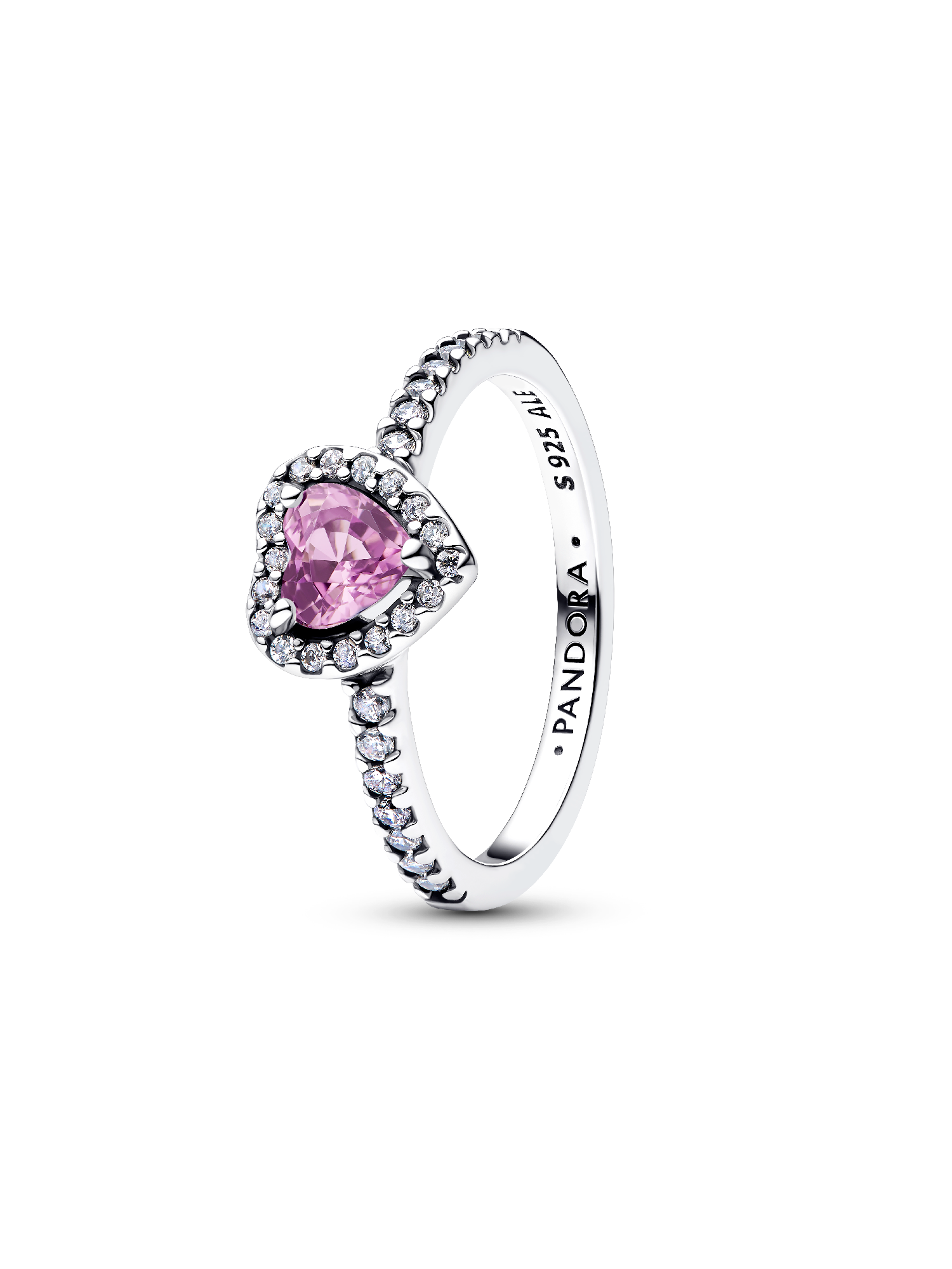 Elevated Light Purple Heart Ring | Sterling silver | Pandora SG