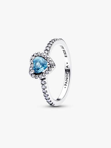 Elevated Light Blue Heart Ring