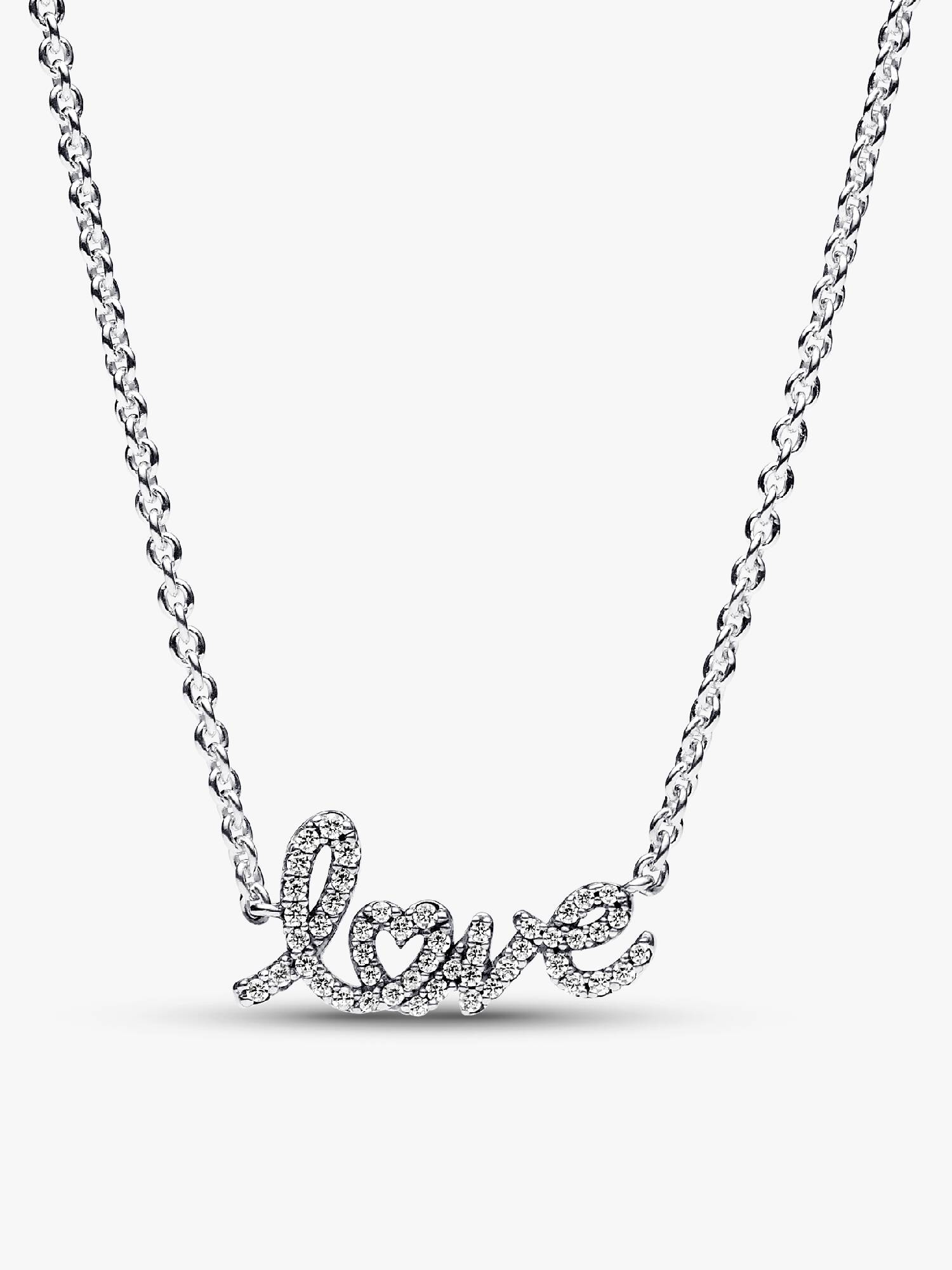 Sparkling Handwritten Love Collier Necklace