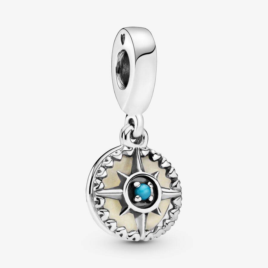 Blue Compass Rose Dangle Charm image number 0