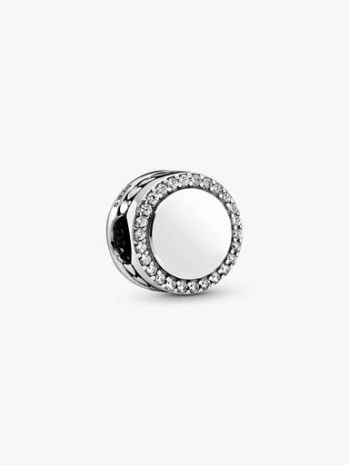 Engravable Sparkling Button Charm