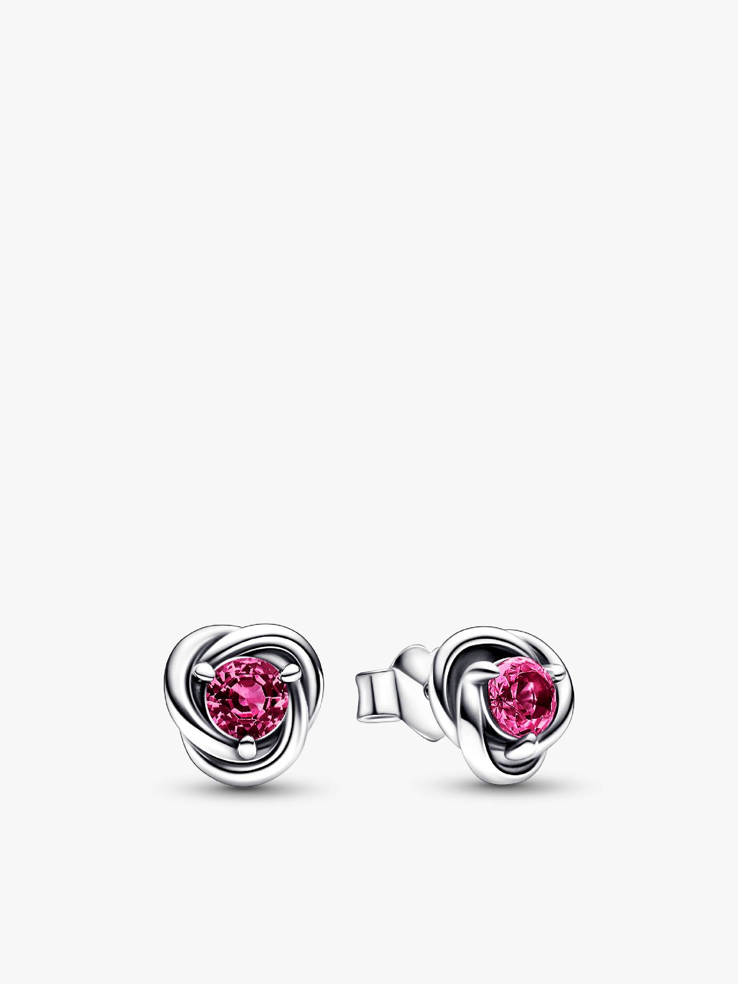 October Crystal Birthstone Eternity Circle Stud Earrings
