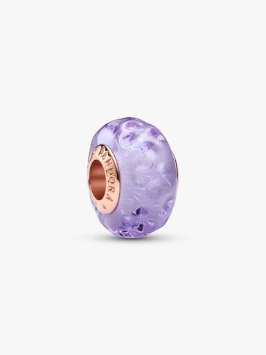 Wavy Lavender Murano Glass Charm