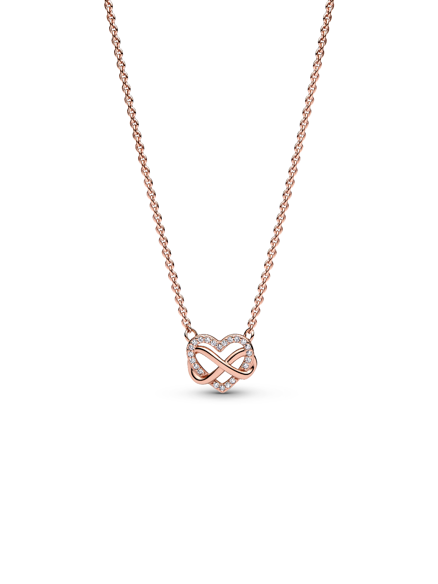 Sparkling Infinity Heart Collier Necklace