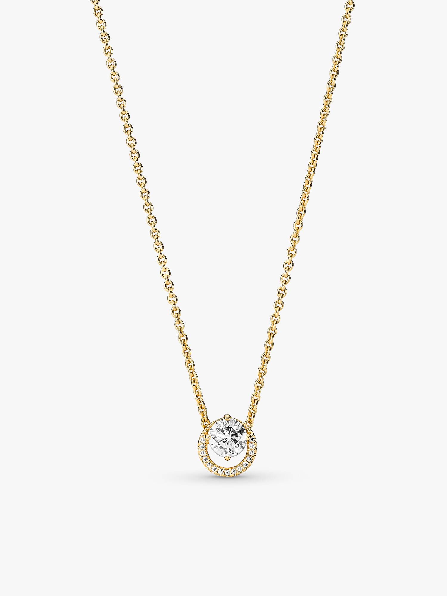 Sparkling Round Halo Pendant Collier Necklace