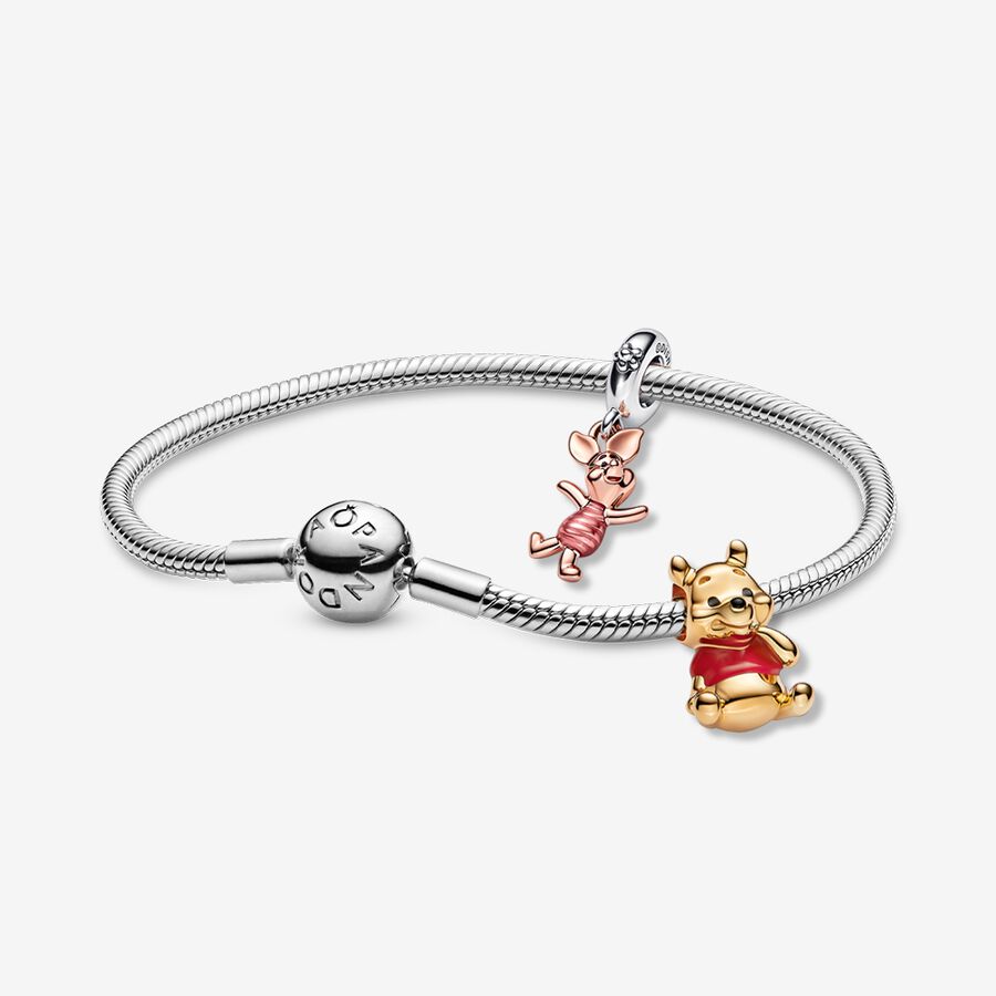Winnie the Pooh and Piglet Charm and Bracelet Set image number 0