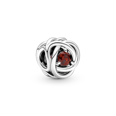Red Eternity Circle Charm